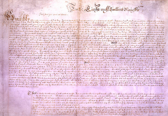 In 1628 the English Parliament sent this statement of civil liberties to King Charles I.